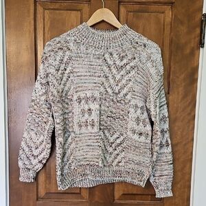 Multi Colored Textured Chunky Knit Sweater